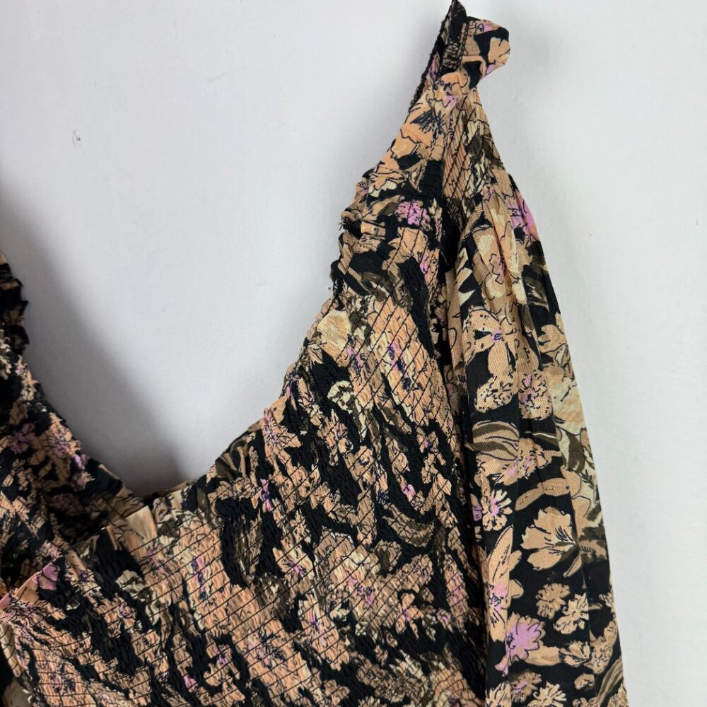 NWT Free People East To West Smocked Top Off the Shoulder Black Size Medium M - Picture 10 of 12